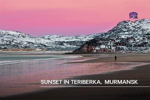 Sunset in Teriberka, Murmansk